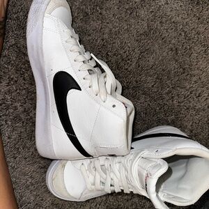 Nike kids White and Black High-Top Sneakers